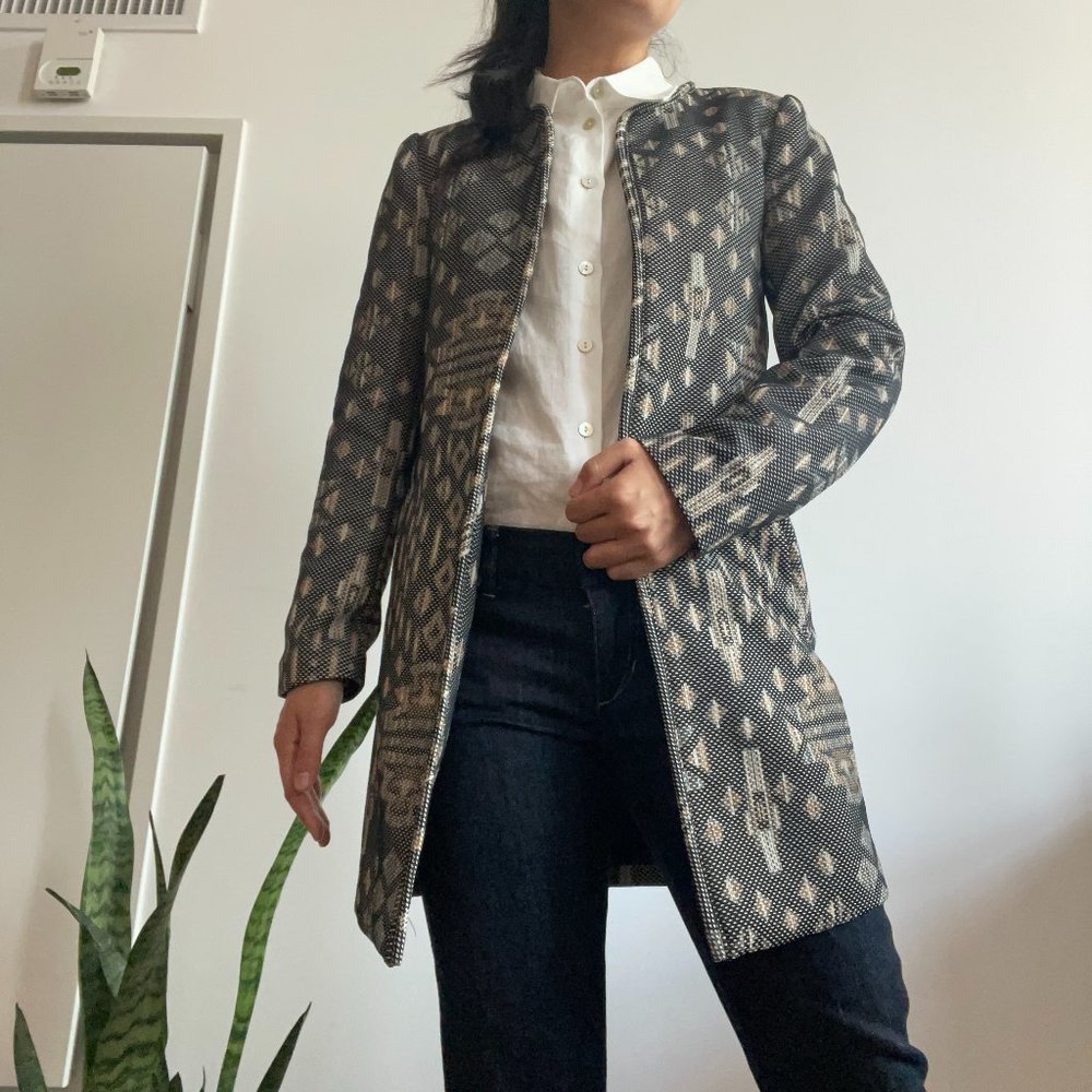 H&M Patterned Long Blazer Women's EU 32/US 2